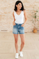 Elle High Rise Rhinestone Cutoff Shorts - Charming Charlie