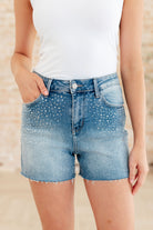 Elle High Rise Rhinestone Cutoff Shorts - Charming Charlie