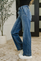 Elsie High Rise Double Button Wide Leg Jeans - Charming Charlie