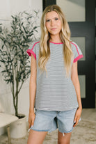 Emotionally Attached Trim Detail Tee - Charming Charlie