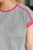 Emotionally Attached Trim Detail Tee - Charming Charlie