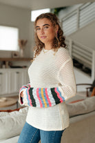 End of the Story Striped Sleeve Sweater - Charming Charlie