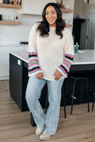 End of the Story Striped Sleeve Sweater - Charming Charlie