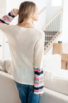 End of the Story Striped Sleeve Sweater - Charming Charlie