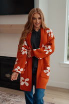 Enough Anyways Floral Cardigan in Burnt Orange - Charming Charlie
