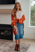 Enough Anyways Floral Cardigan in Burnt Orange - Charming Charlie