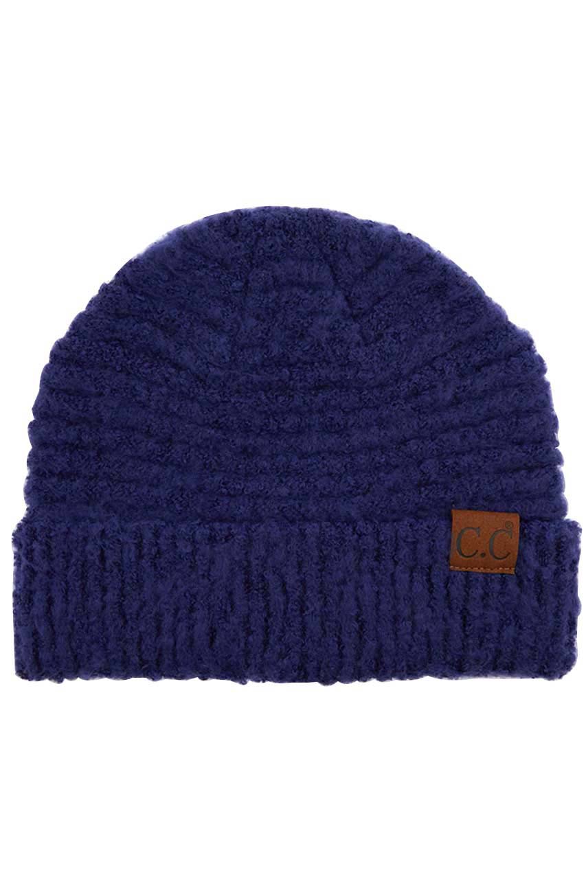 Evening Blue C C Solid Boucle Yarn Beanie Hat with Cuff, wear this beautiful Beanie Hat while going outdoor and keep yourself warm and stylish with a unique look. The color variation makes the Hat suitable for everyone's choice with different outfits. It feels cozy and a perfect match with any type of outfit. It's a beautiful winter gift accessory for birthdays, Christmas, stocking stuffers, secret Santa, holidays, anniversaries, and valentine's day to your friends, family, and Loved Ones. 