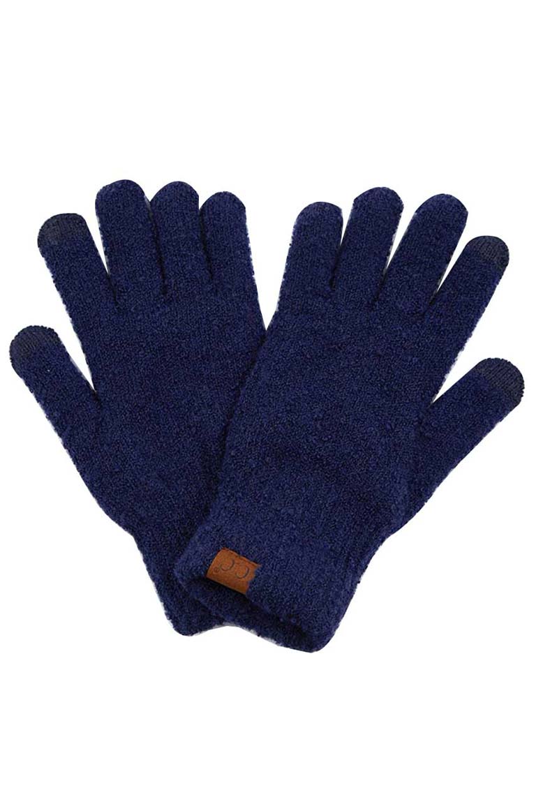 Evening Blue C C solid boucle gloves, These boucle gloves are designed nicely that enrich your beauty and highlight and/or contrast many different outfits. Stay warm and cozy with these gloves in winter or cold weather. Different color variations give you the opportunity to coordinate with different outfits in style. Perfect pair for the holiday season, outdoor activity, camping, running, skiing, and holiday shopping. Stay beautiful and warm!