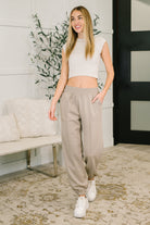 Every Second, Every Hour Jogger Bottoms in Ash Mocha - Charming Charlie