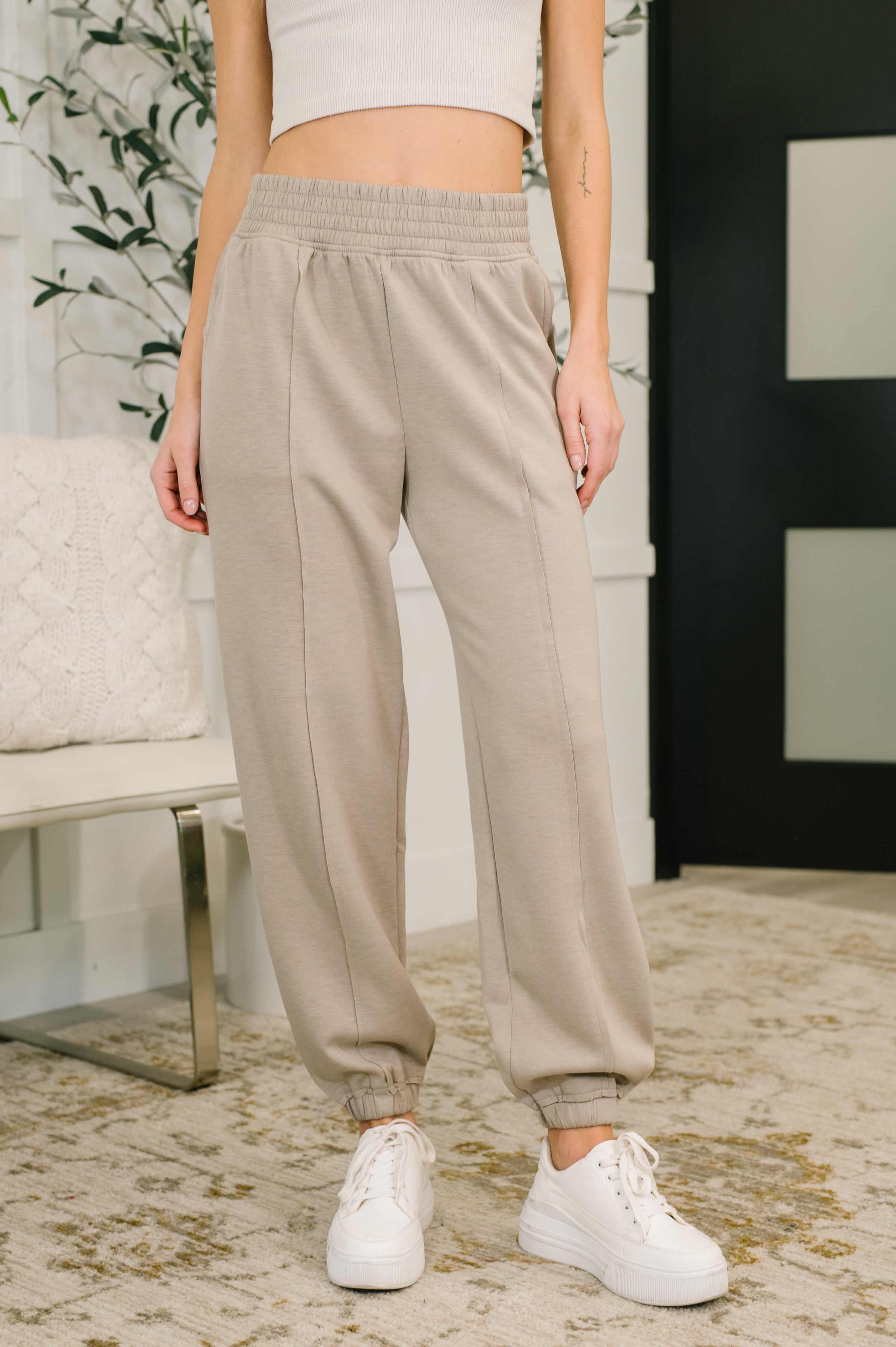 Every Second, Every Hour Jogger Bottoms in Ash Mocha - Charming Charlie