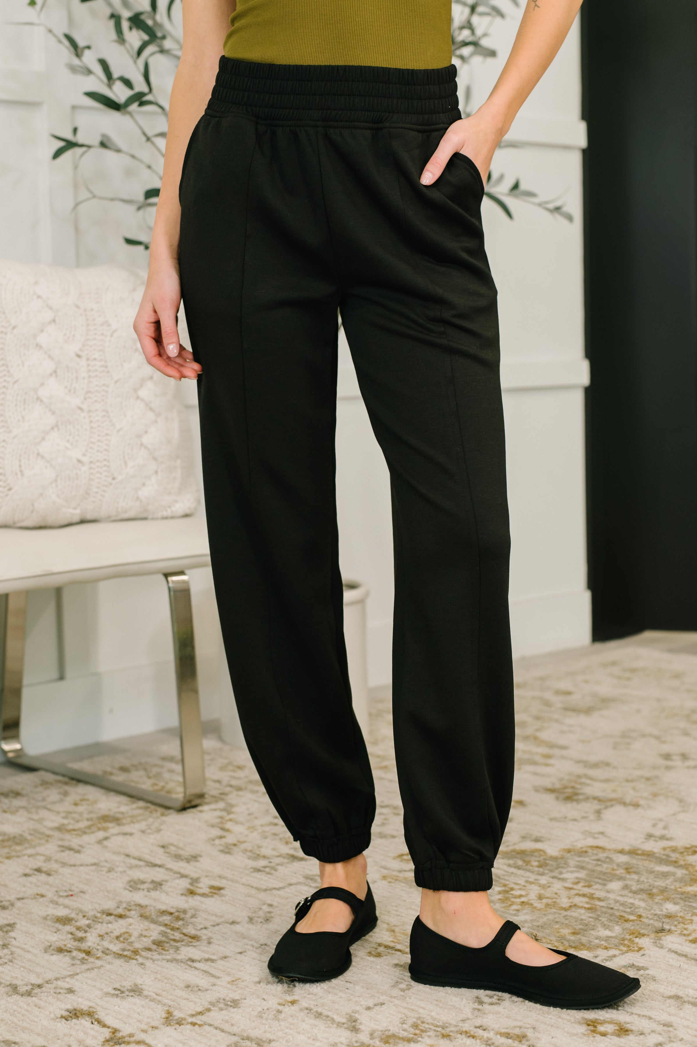 Every Second, Every Hour Jogger Bottoms in Black - Charming Charlie