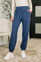 Every Second, Every Hour Jogger Bottoms in Blue Indigo - Charming Charlie