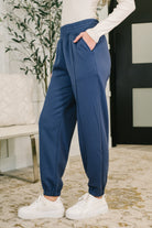 Every Second, Every Hour Jogger Bottoms in Blue Indigo - Charming Charlie