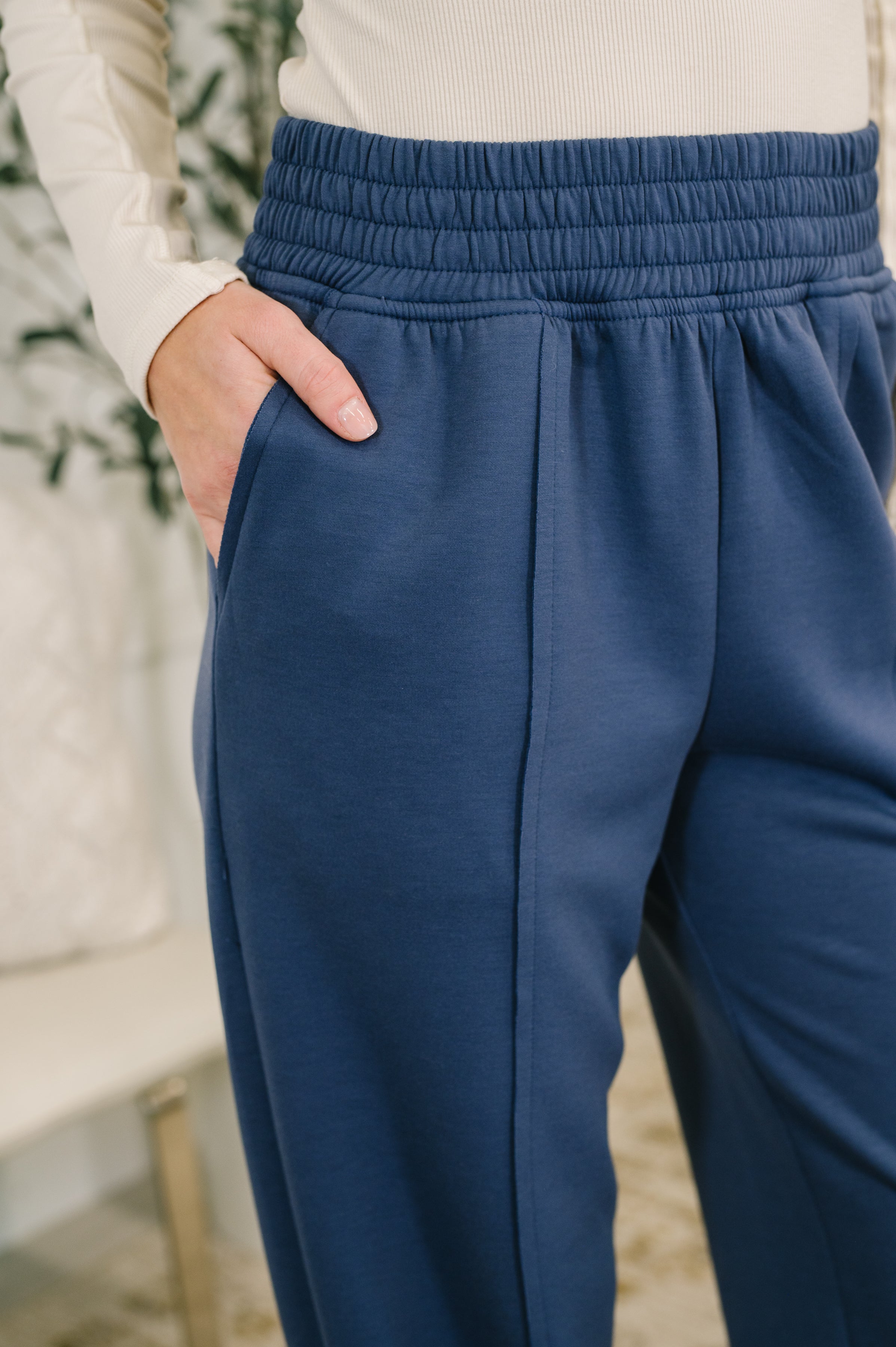 Every Second, Every Hour Jogger Bottoms in Blue Indigo - Charming Charlie