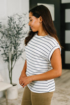 Everything In Between Striped Cap Sleeve Tee - Charming Charlie