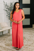 Everything She Wants Sleeveless Maxi Dress in Coral - Charming Charlie