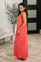 Everything She Wants Sleeveless Maxi Dress in Coral - Charming Charlie