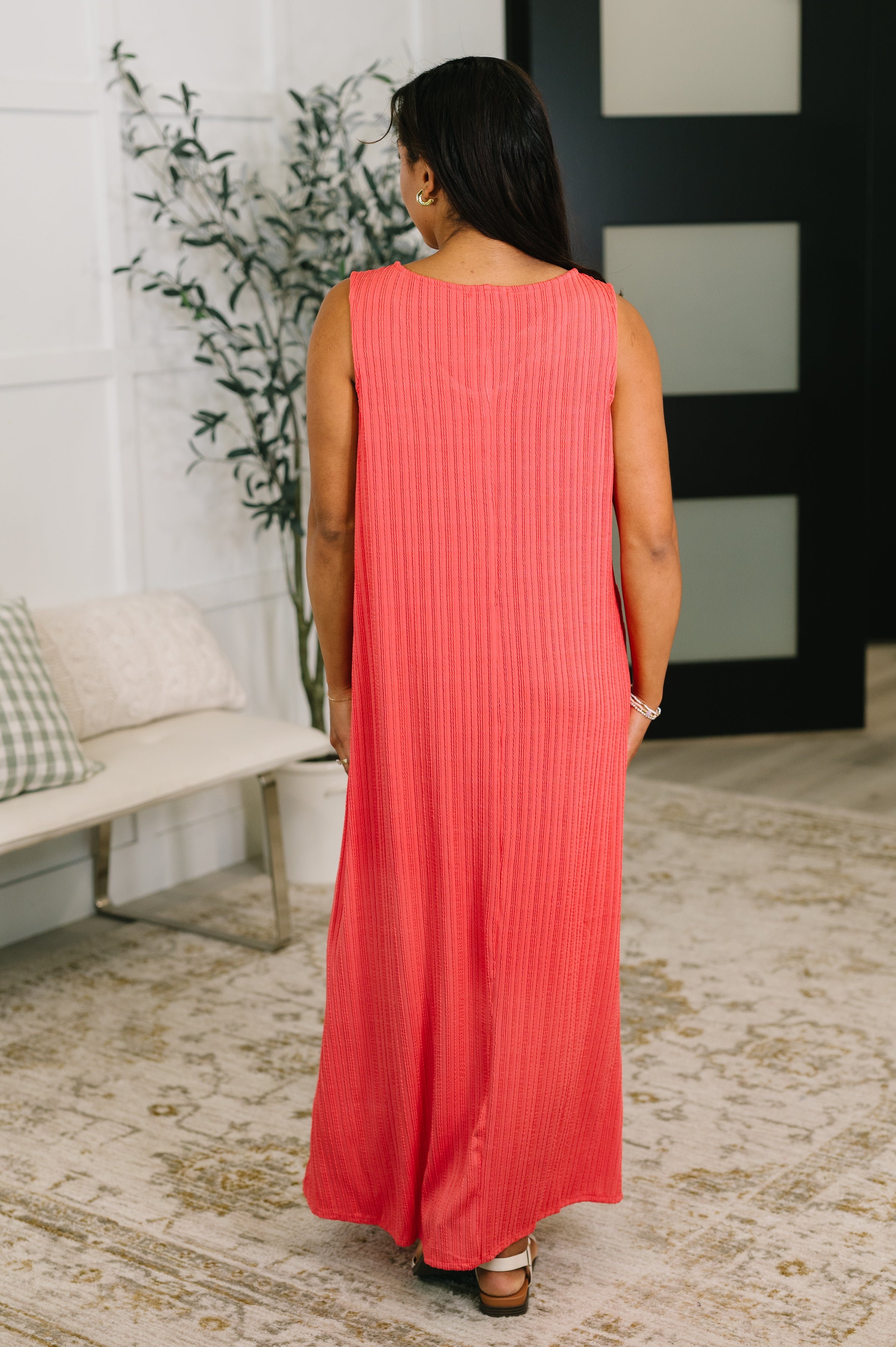 Everything She Wants Sleeveless Maxi Dress in Coral - Charming Charlie