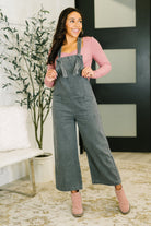Exactly Where You Are Jumpsuit in Ash Black - Charming Charlie