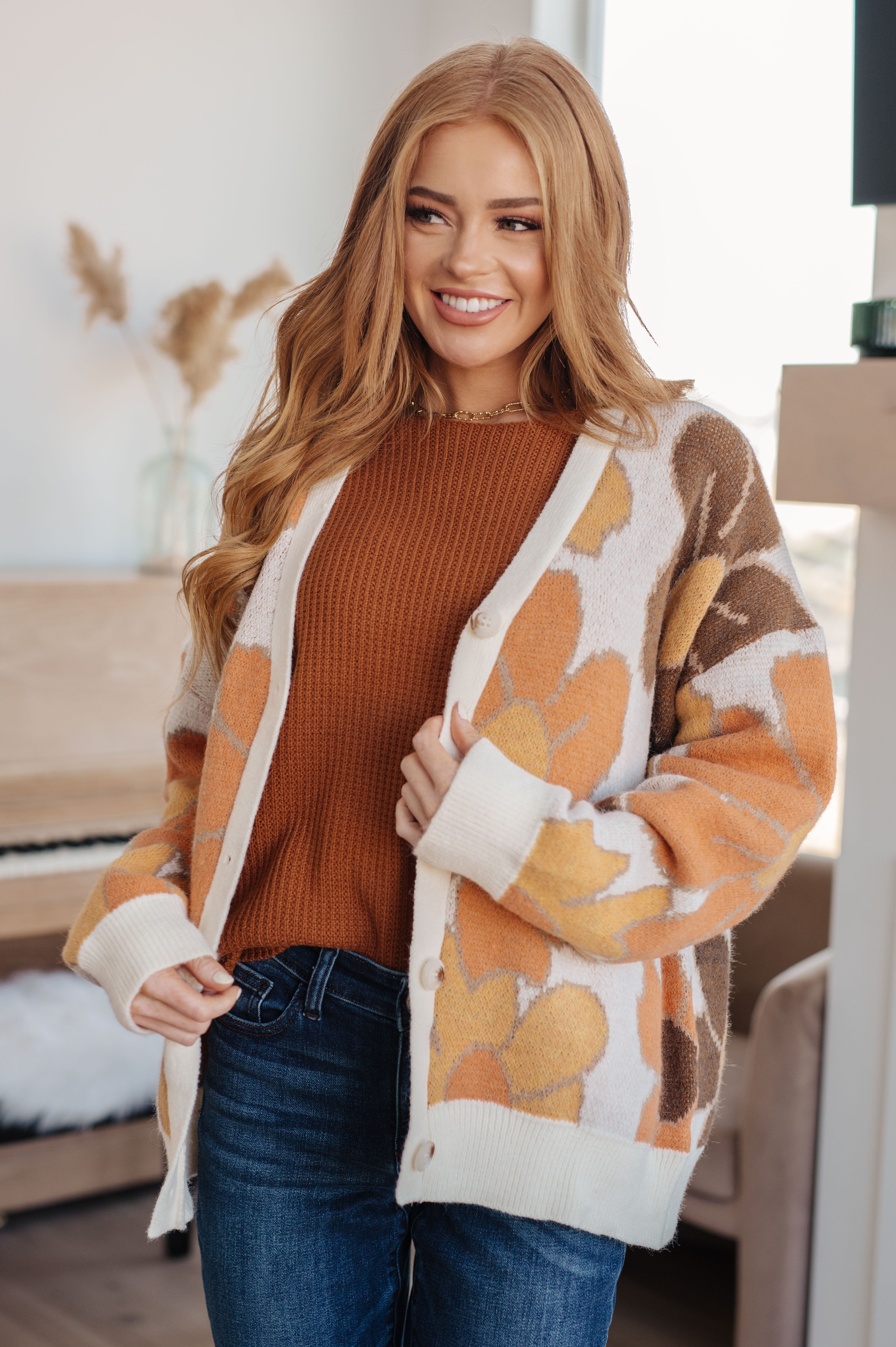 Lotta Love Knitted Sweater Top in Rust - Charming Charlie