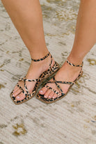 Eyeful Square Toe Ankle Strap Sandal in Leopard - Charming Charlie