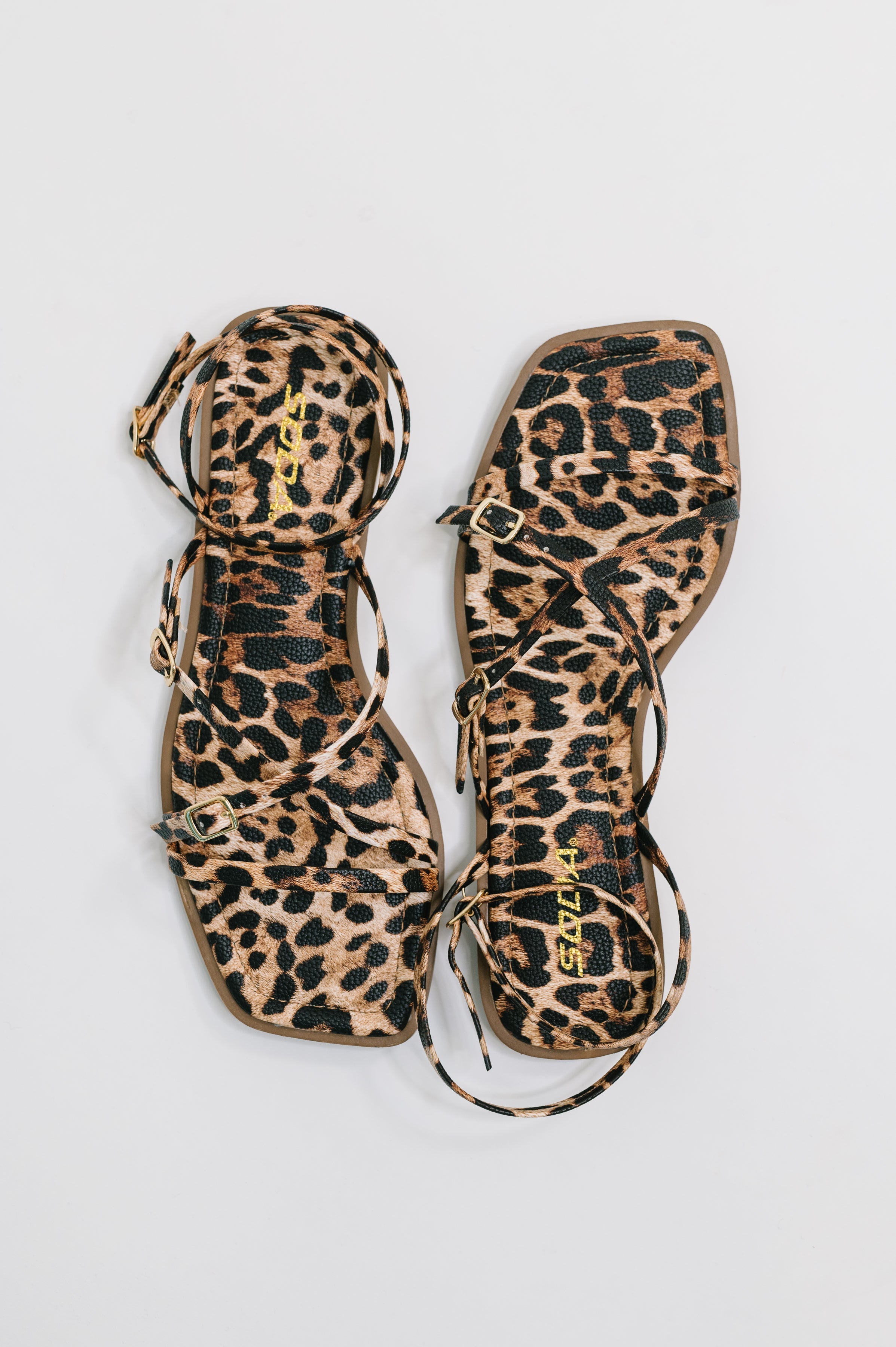 Eyeful Square Toe Ankle Strap Sandal in Leopard - Charming Charlie