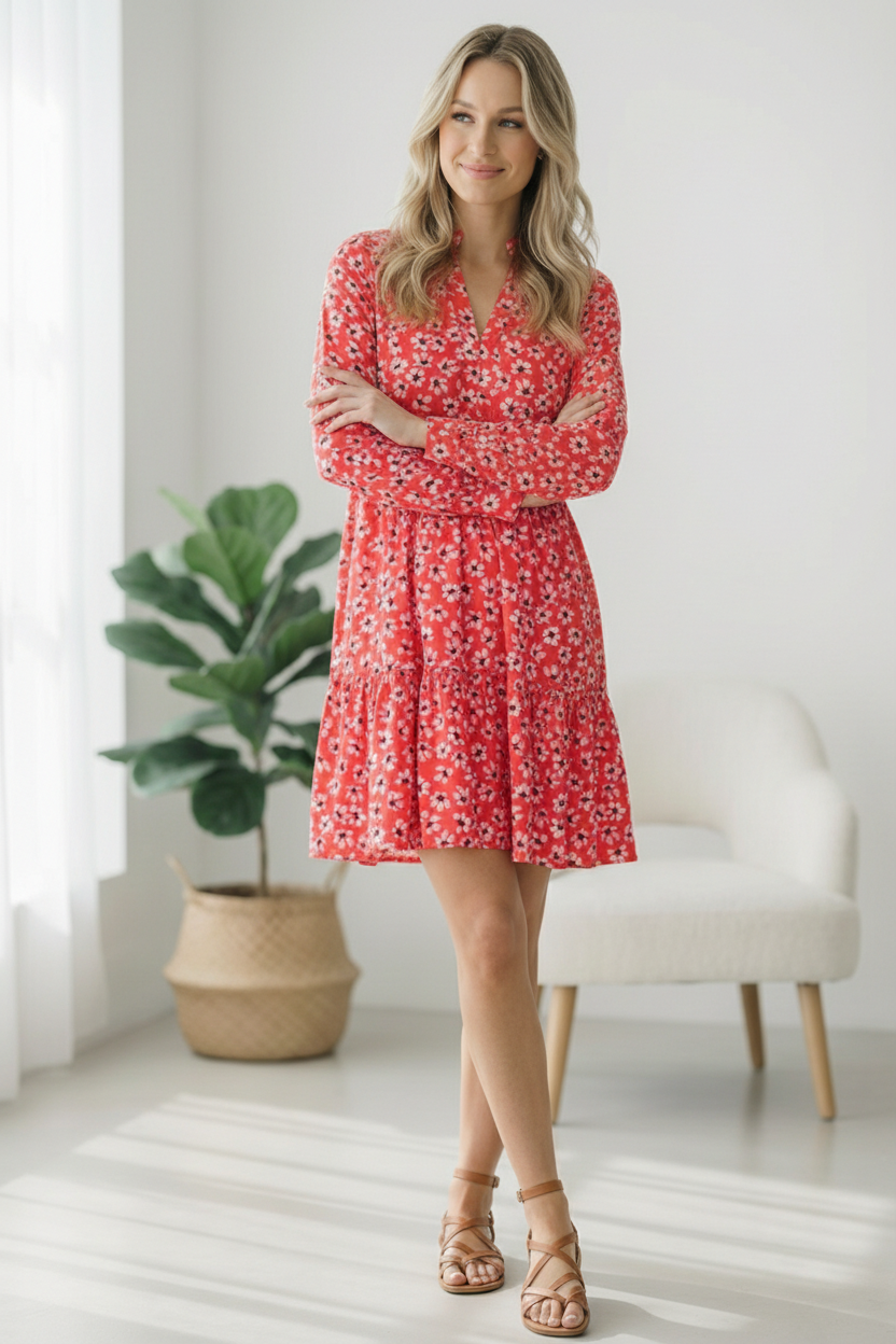 Cherry Blossom Twirl Floral Dress - Charming Charlie