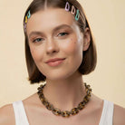 Madeline Love Brown Chunky Resin Chain Link Statement Necklace - Necklaces