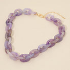 Madeline Love Lavender Chunky Resin Chain Link Statement Necklace - Necklaces