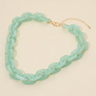 Madeline Love Mint Chunky Resin Chain Link Statement Necklace - Necklaces