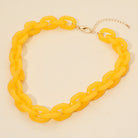 Madeline Love Yellow Chunky Resin Chain Link Statement Necklace - Necklaces