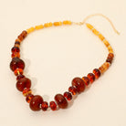 Madeline Love Dark Brown Chunky Marbled Round Beaded Necklace - Necklaces