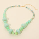 Madeline Love Gold, Mint Chunky Marbled Round Beaded Necklace - Necklaces