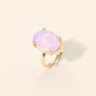 Madeline Love Lavender, Opal Bold Oval Stone Cluster Accent Adjustable Ring - Jewelry