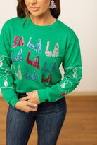Fa La La Sequins Green Sweater - Charming Charlie
