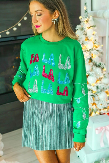 Fa La La Sequins Green Sweater - Charming Charlie