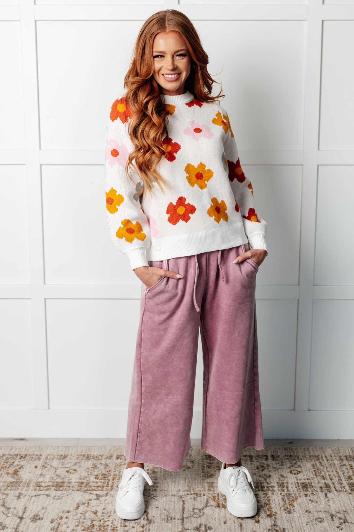 Falling Flowers Floral Sweater - Charming Charlie