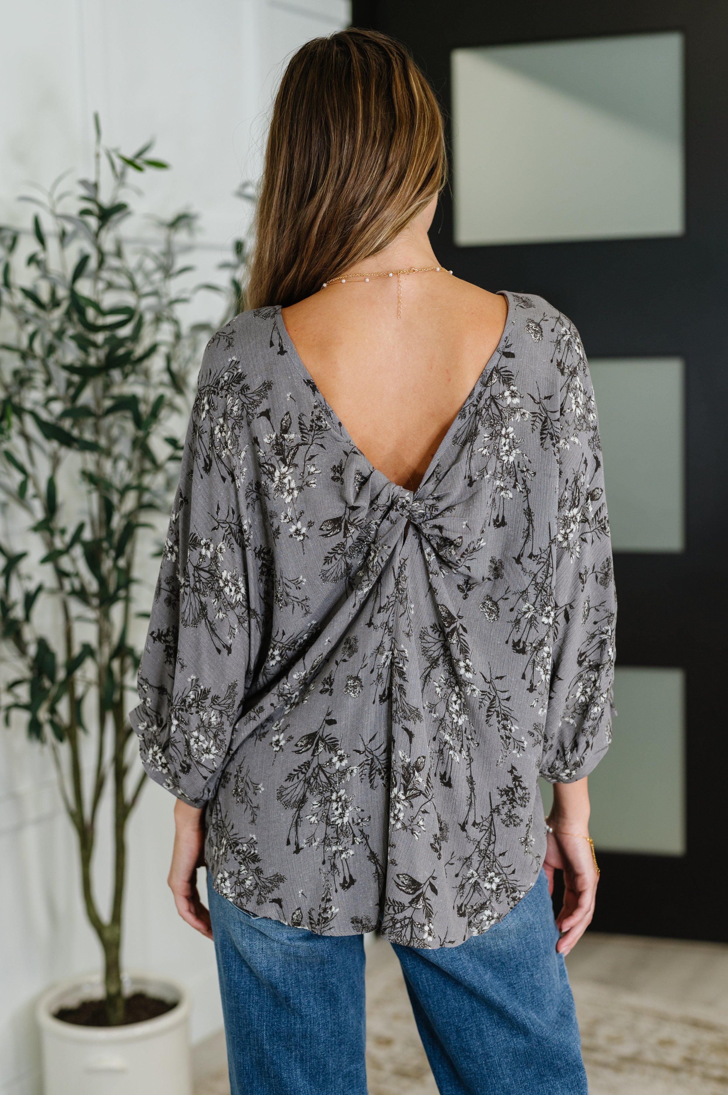 Falling in Deep Crinkle Woven Blouse Dune Grey - Charming Charlie