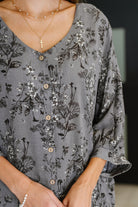 Falling in Deep Crinkle Woven Blouse Dune Grey - Charming Charlie
