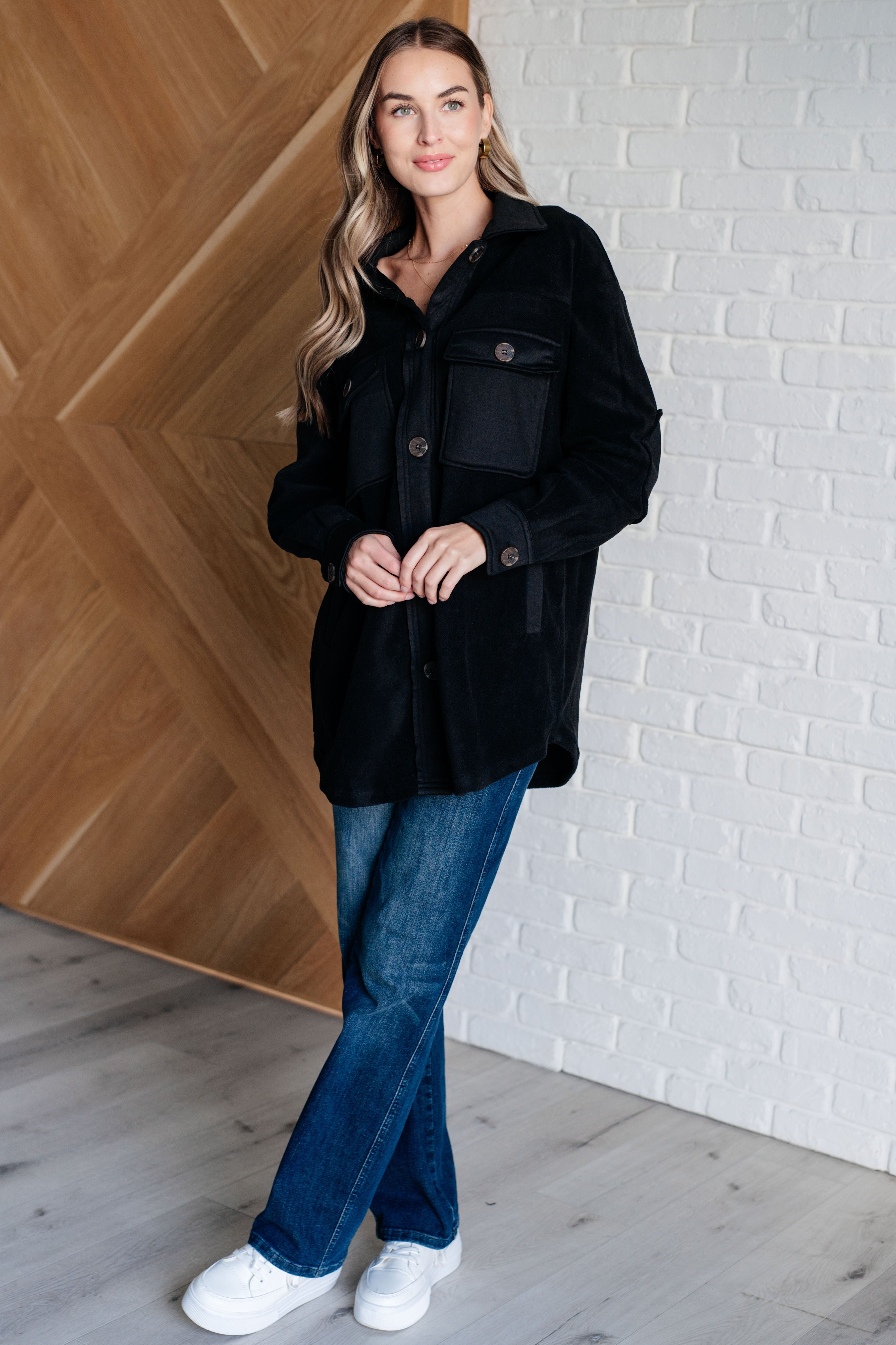 Fantastic in Fleece Jacket in Black - Charming Charlie
