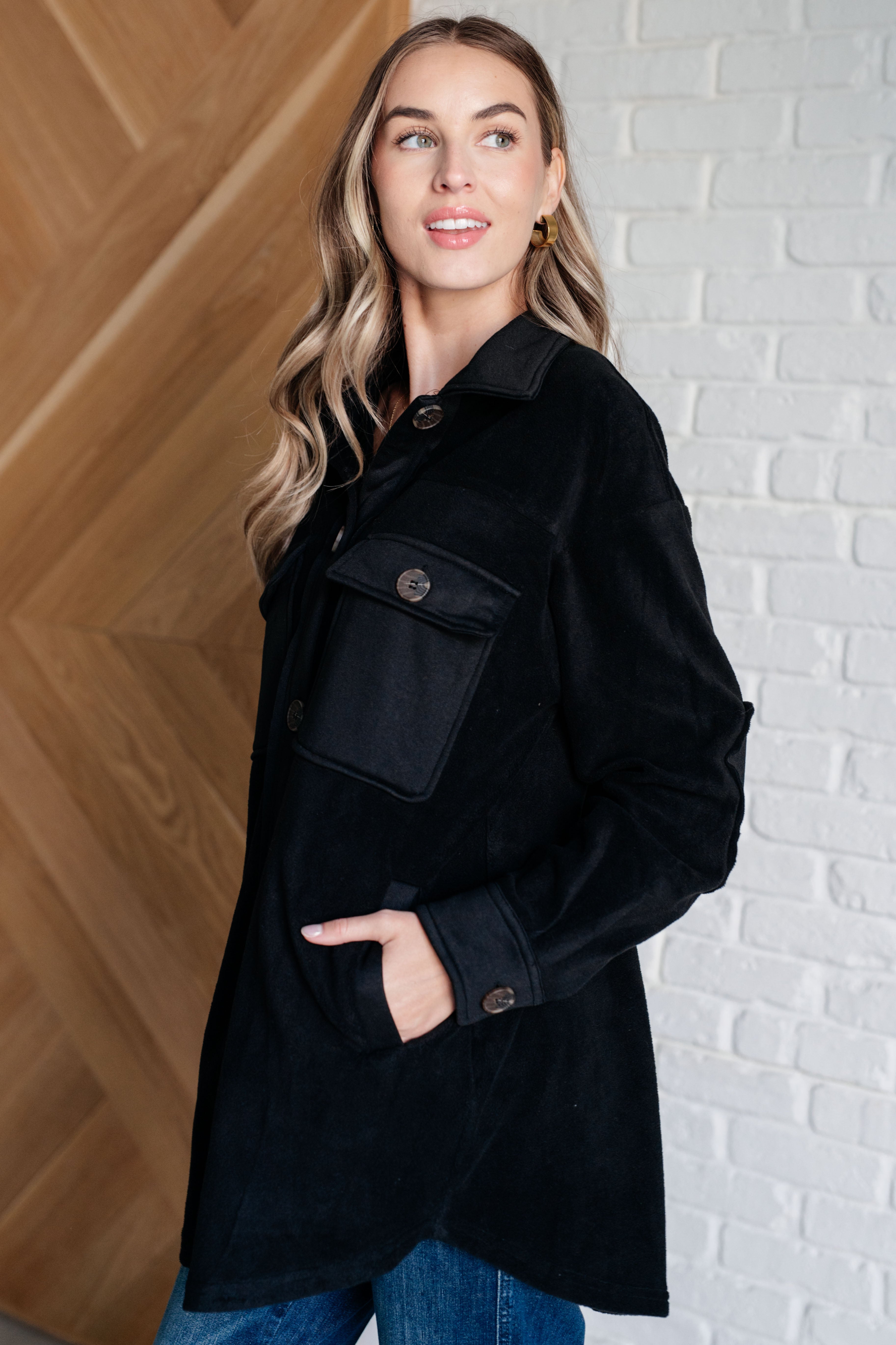 Fantastic in Fleece Jacket in Black - Charming Charlie