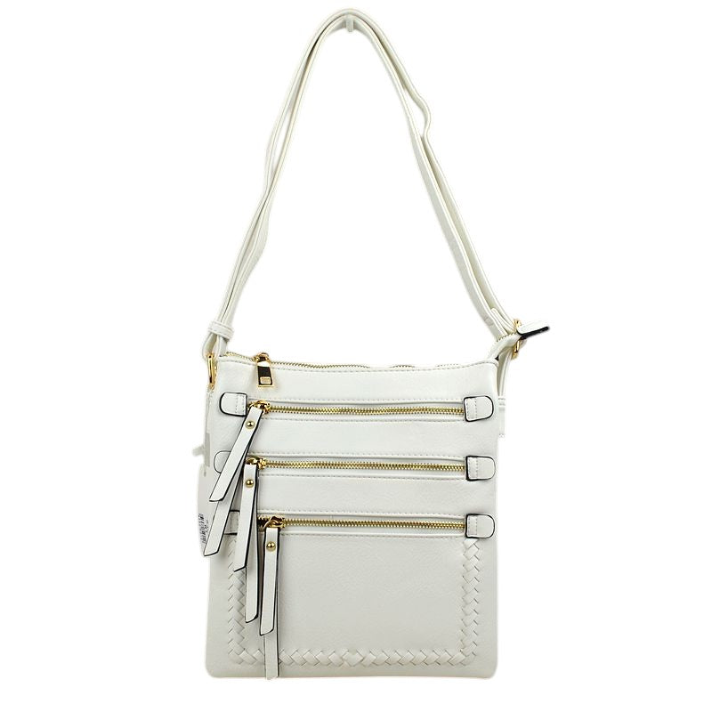 White Fashionable Womens Soft Faux  Leather Crossbody Purse Shoulder Bag, Show your trendy side with this awesome crossbody bag. Have fun and look stylish. Versatile enough for wearing straight through the week, perfectly lightweight to carry around all day. Hands-Free Cross-Body adds an instant runway style to your look, giving it ladylike chic. This handbag is destined to become your new favorite. Detachable, adjustable crossbody strap. Exterior front zip pocket.