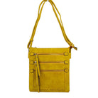 Yellow Fashionable Womens Soft Faux  Leather Crossbody Purse Shoulder Bag, Show your trendy side with this awesome crossbody bag. Have fun and look stylish. Versatile enough for wearing straight through the week, perfectly lightweight to carry around all day. Hands-Free Cross-Body adds an instant runway style to your look, giving it ladylike chic. This handbag is destined to become your new favorite. Detachable, adjustable crossbody strap. Exterior front zip pocket.