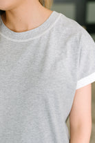 Feel Alright  Two Tone Contrast in Heather Grey - Charming Charlie