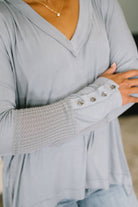 Feel That Something Contrast Sleeve Top - Charming Charlie