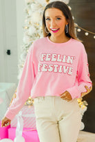 Feelin Festive Pink Sweater - Charming Charlie