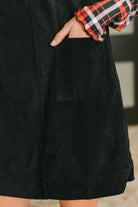 Feeling That Way Corduroy Dress in Black - Charming Charlie