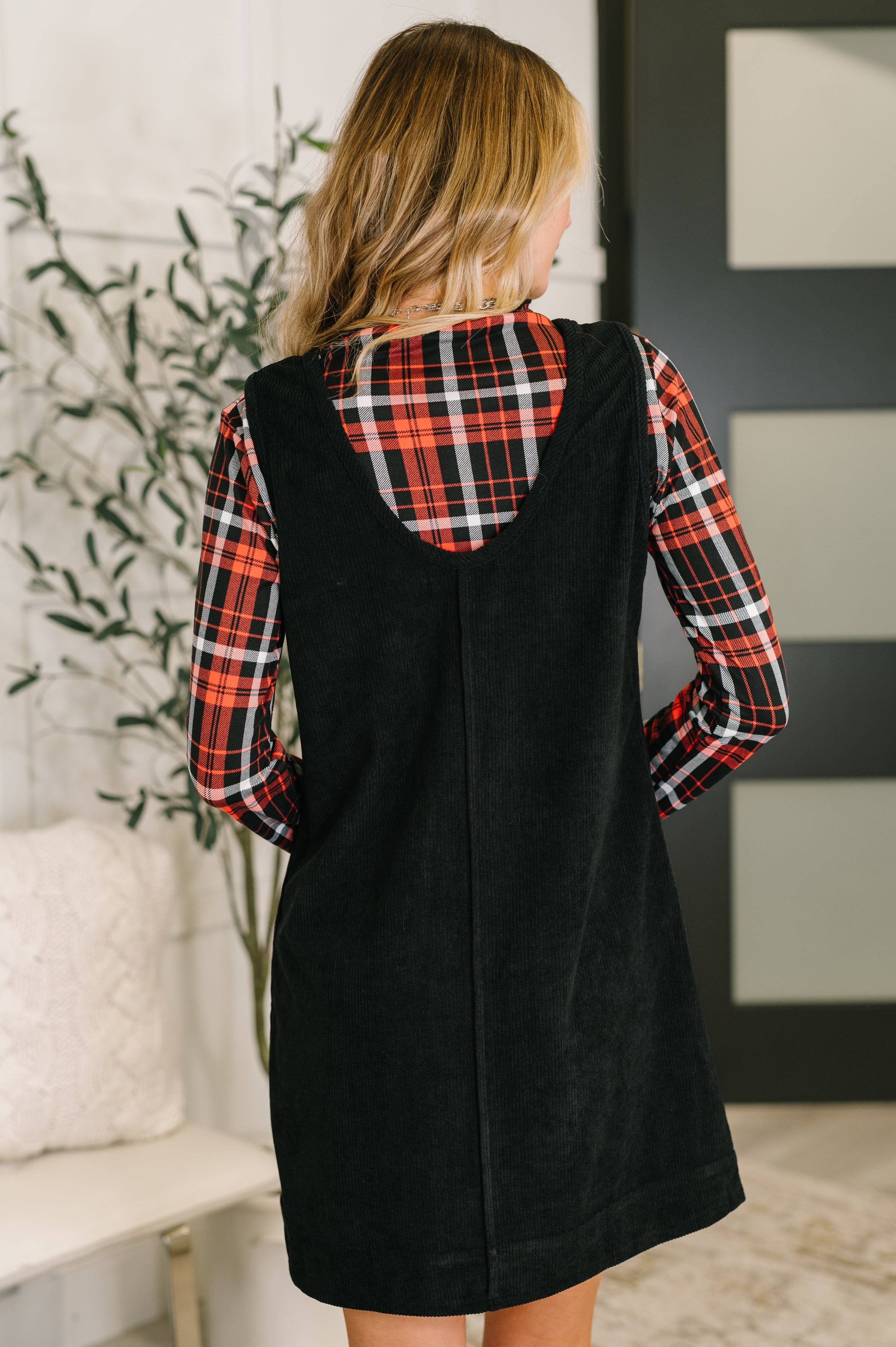 Feeling That Way Corduroy Dress in Black - Charming Charlie