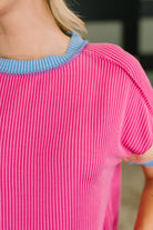 Felt Like This Before Textured Contrast Top - Charming Charlie