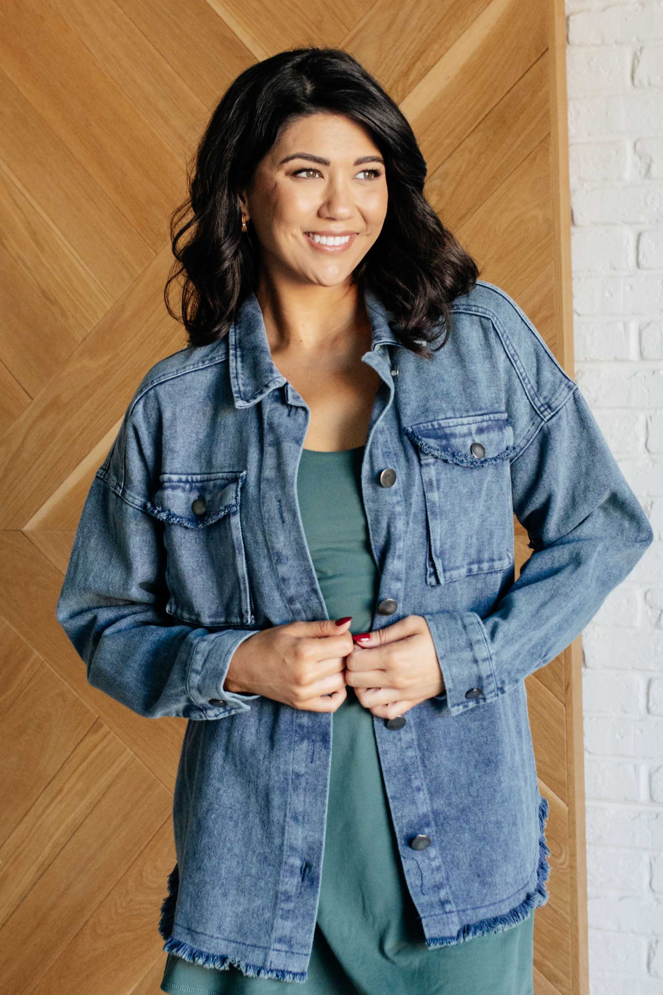 Just In Case Mineral Wash Shacket - Charming Charlie